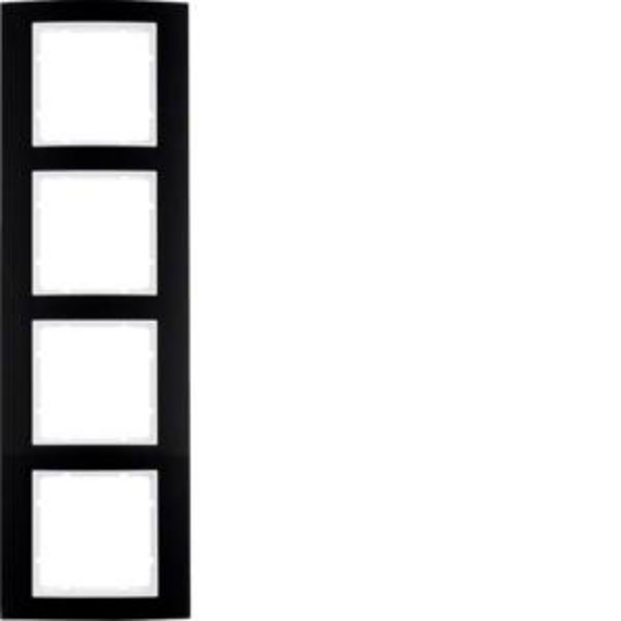 Afdekraam 4-v berker B.3 aluminium zwart/polarwit mat