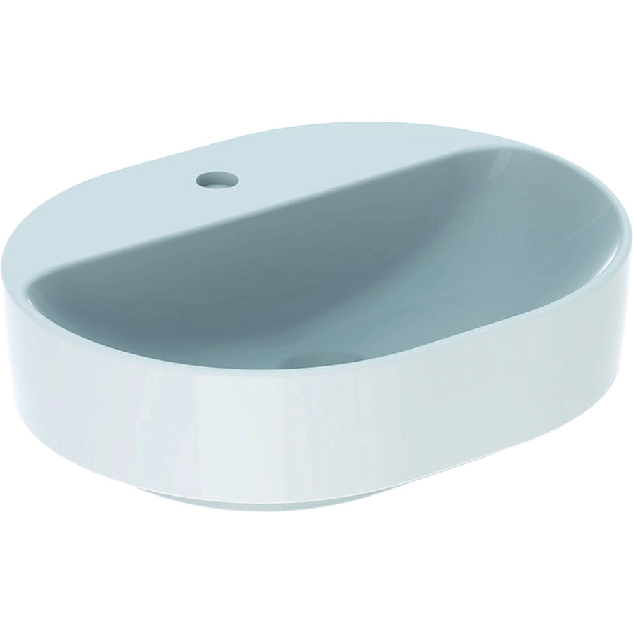 VariForm Opzetwastafel ellips 50x40cm met kraangat zonder overloop wit Keratect
