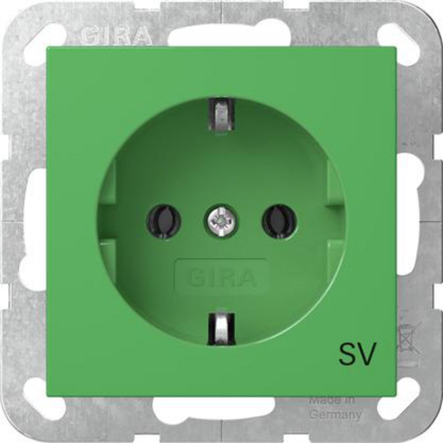 wandcontactdoos met randaarde opdr.SV System 55 groen