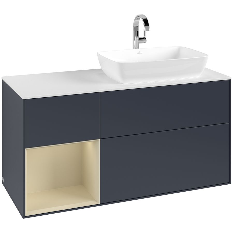 Wastafelonderkast Finion 1200x603x501mm Mid.Blue Matt Lacquer G801HJHG