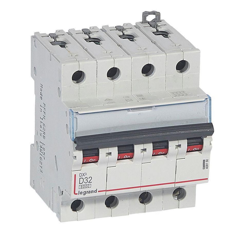 Installatieautomaat DX³ 6000A/10kA 4-polig D-karakteristiek 32A