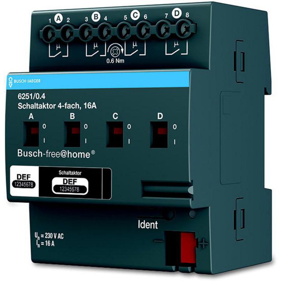 FaH schakelaktor 4 x 16A Din-rail