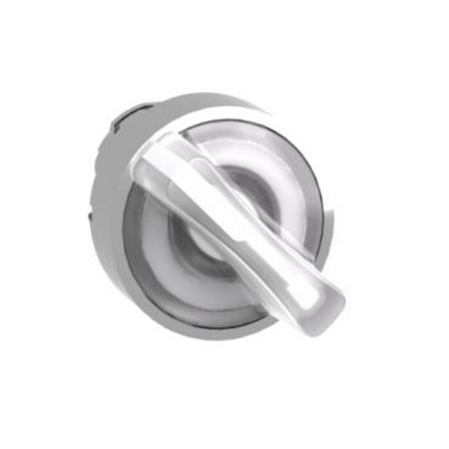 Kop voor verlichte keuzeschakelaar 2 standen Ø22mm Wit