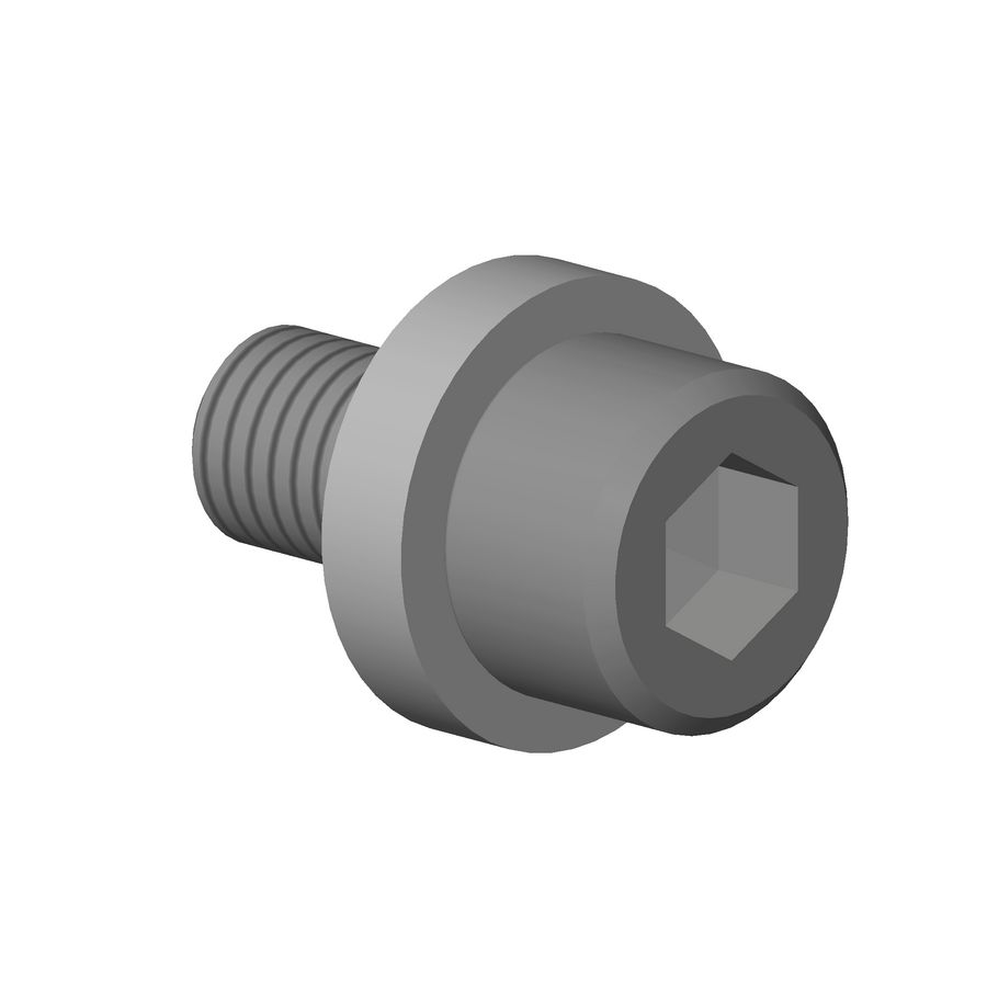 Bevestigingsset Schroef/moer+demper 127X 6X8mm