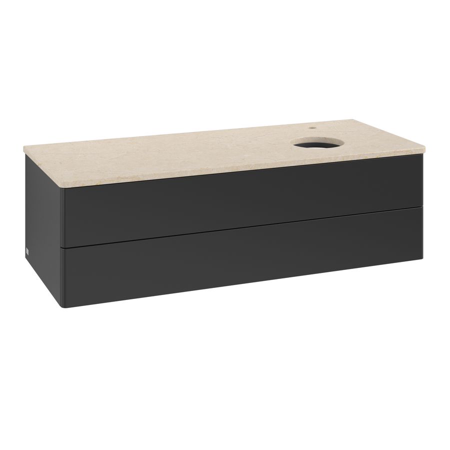 Wastafelonderkast Antao 1200x360x500mm Black Matt Lacquer K23053PD