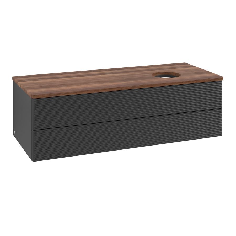 Wastafelonderkast Antao 1200x360x500mm Black Matt Lacquer K23112PD