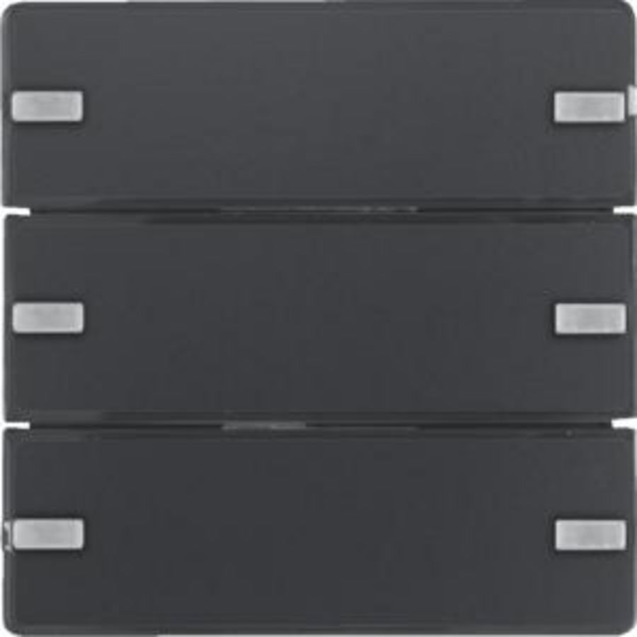 Drukknop opzetmodule 3-v tekstv. berker Q.1/Q.3/Q.7 antraciet