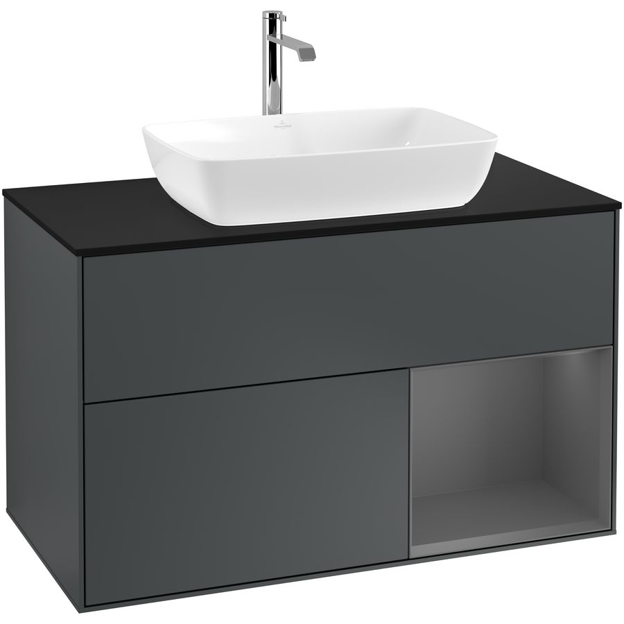Wastafelonderkast Finion 1000x603x501mm Mid.Blue Matt Lacquer F782GKHG
