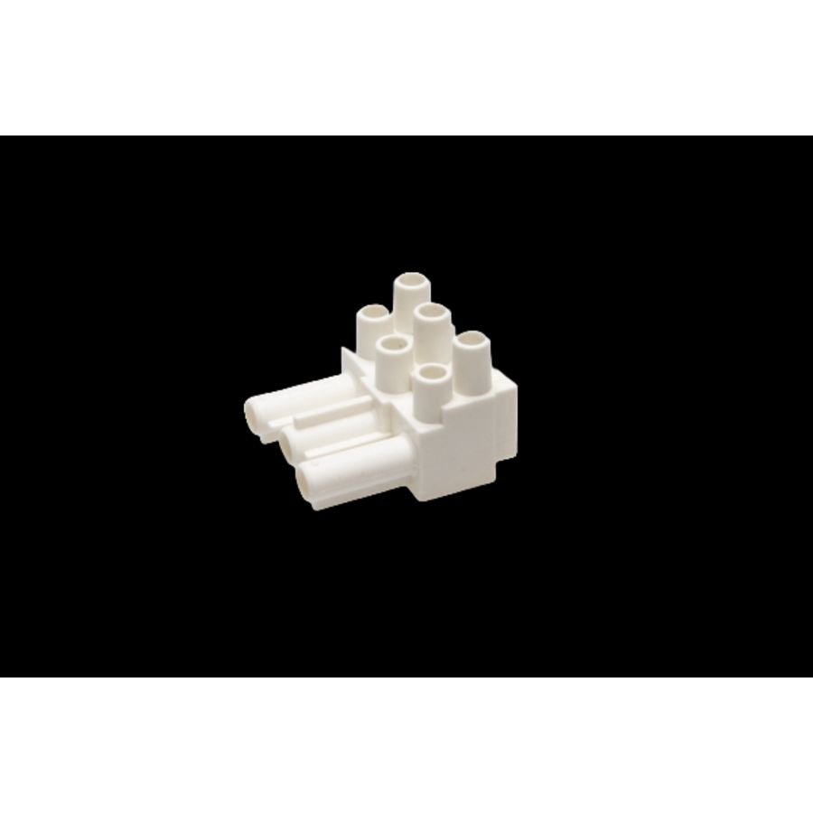 Steker 3-polig male wit (AC166-A STD/ 3 w) VVE=200