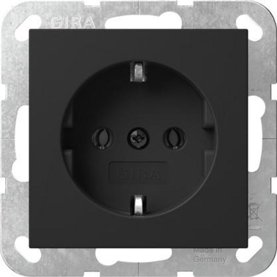 wandcontactdoos met randaarde System 55 zwart m