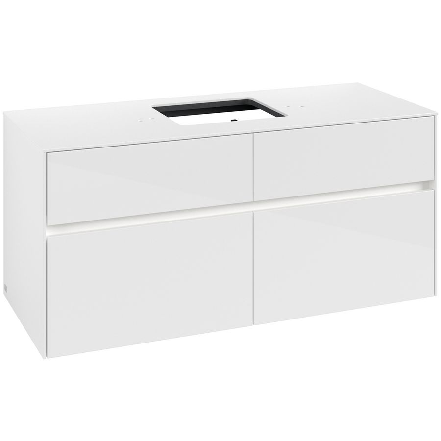 Wastafelonderkast Collaro 1200x548x500mm Glossy White C128B0DH