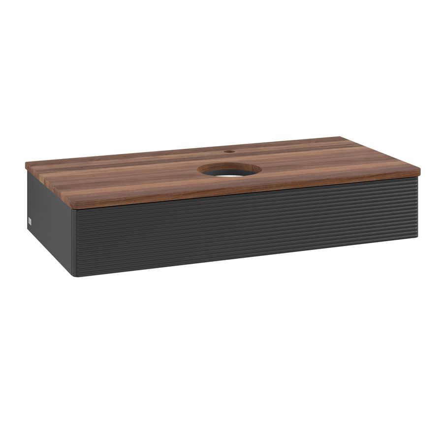 Wastafelonderkast Antao 1000x190x500mm Black Matt Lacquer L09152PD
