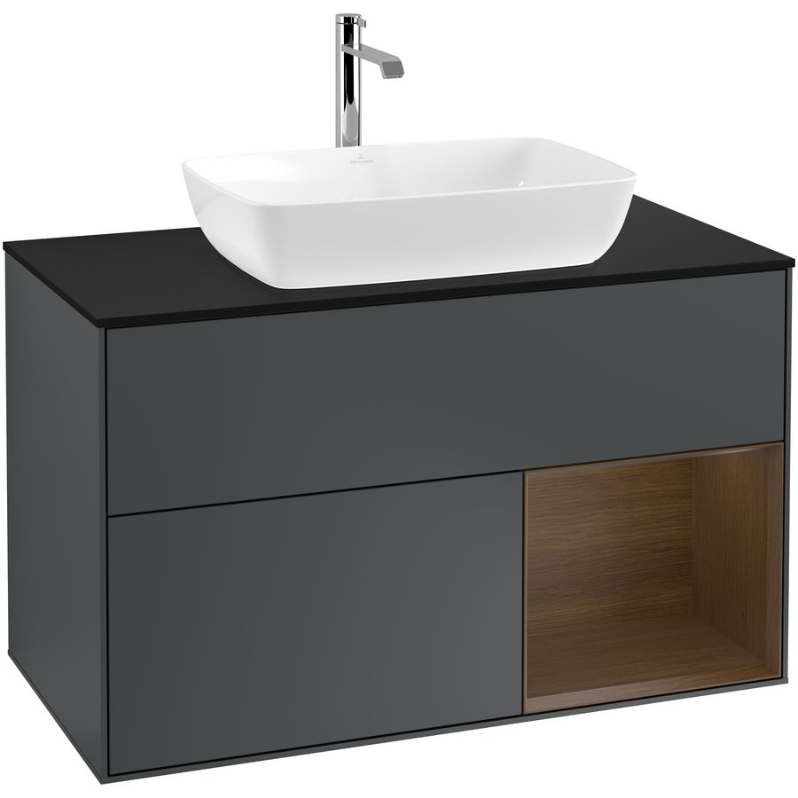 Wastafelonderkast Finion 1000x603x501mm Mid.Blue Matt Lacquer F782GNHG