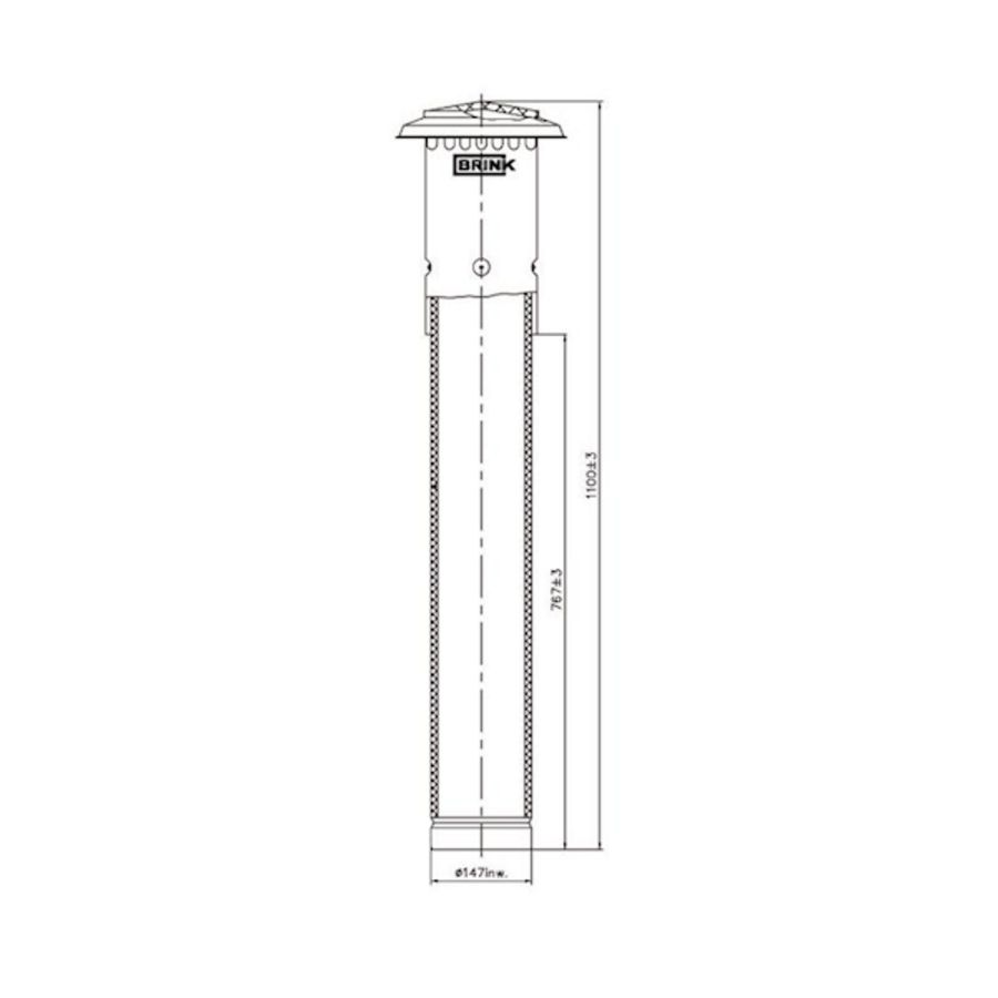 Vent.doorvoerset d125 mm zwart