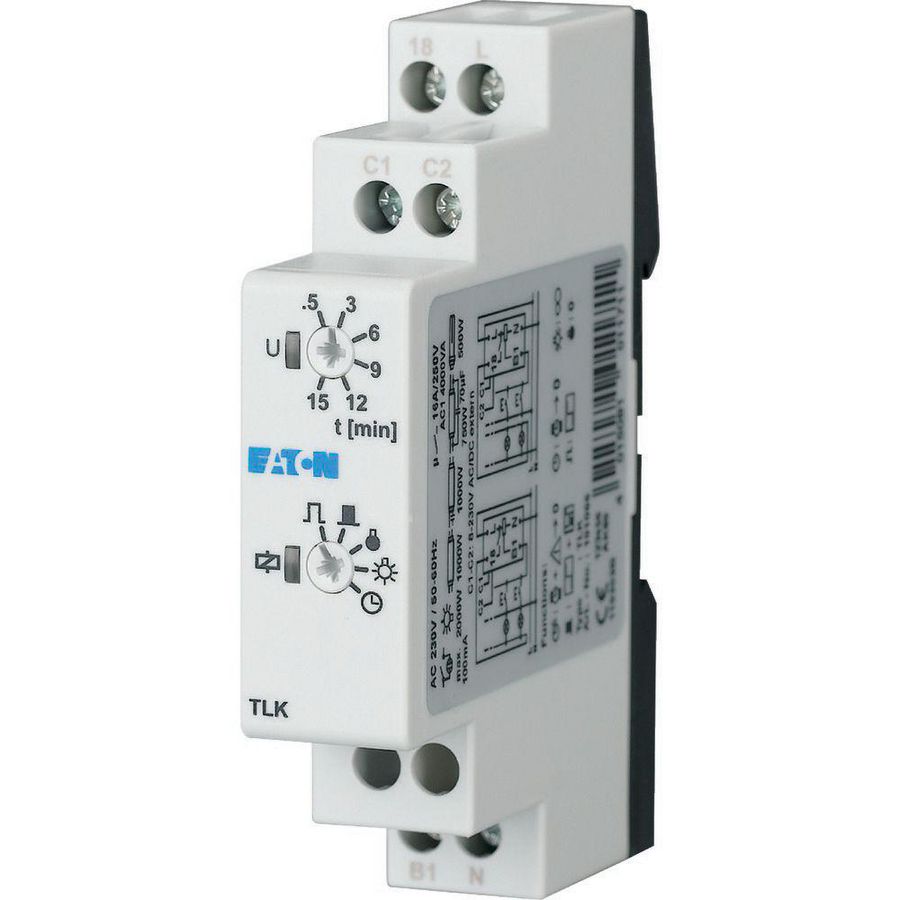 Trappenhuisschakelaar TLK 230VAC Cont. 1M Breedte 1TE VVE=2