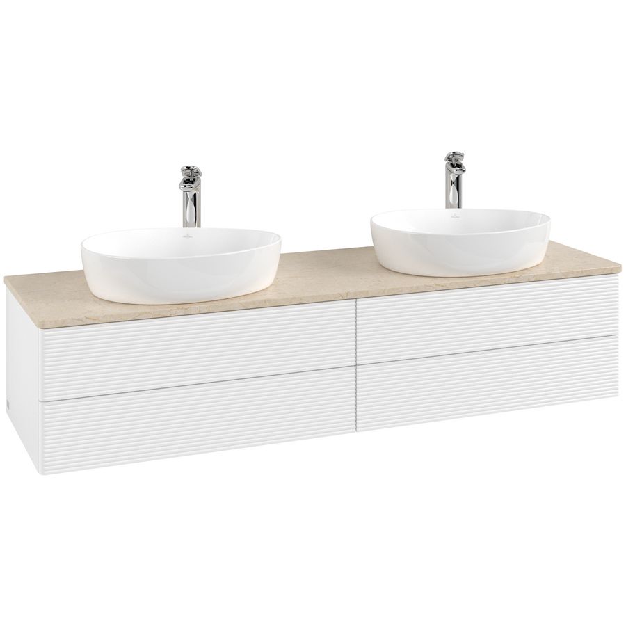 Wastafelonderkast Antao 1600x360x500mm White Matt Lacquer K28153MT