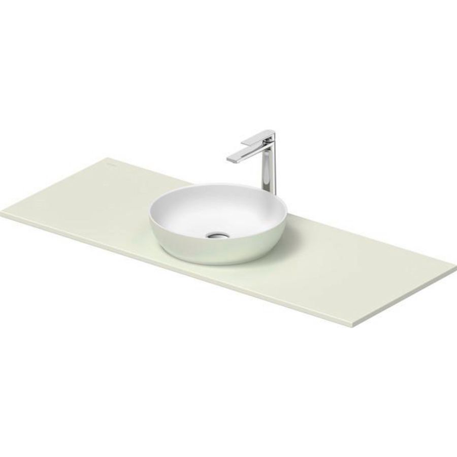 SIVIDA #268015 wastafelblad incl. opzetkom buitenzijde lichtgroen mat binnenzijde wit mat 1280mm