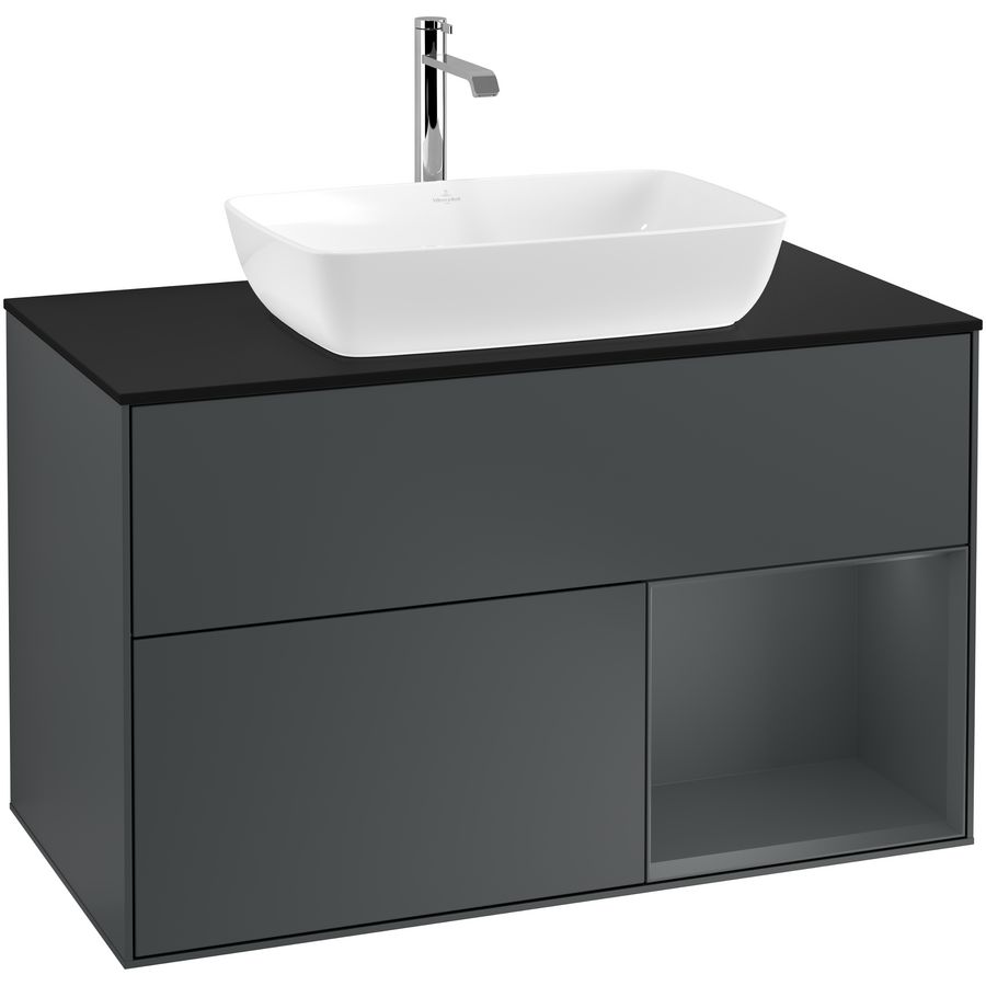 Wastafelonderkast Finion 1000x603x501mm Mid.Blue Matt Lacquer F782HGHG