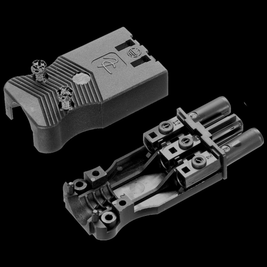 Steker vlak 3-polig 1,5mm² female zwart (AC166 GBUF/ 315 zw)