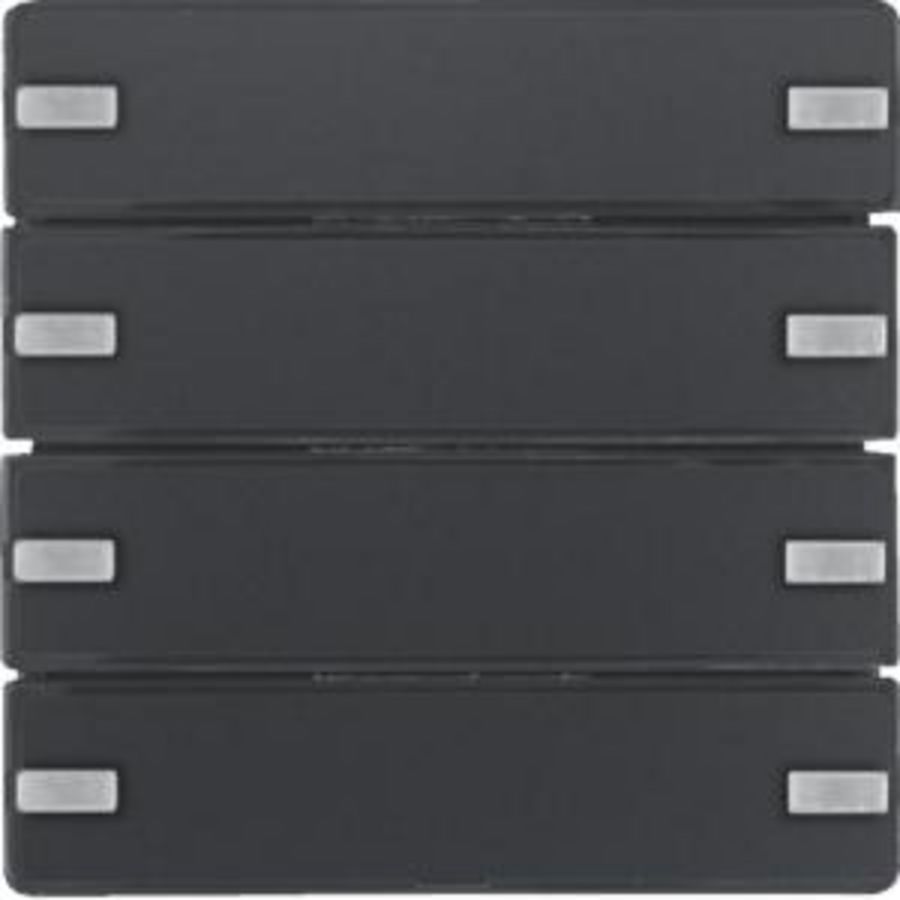 Drukknop opzetmodule 4-v tekstv. berker Q.1/Q.3/Q.7 antraciet