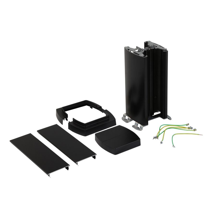 Energiezuil 2 compartiment 80mm 0,3M zwart