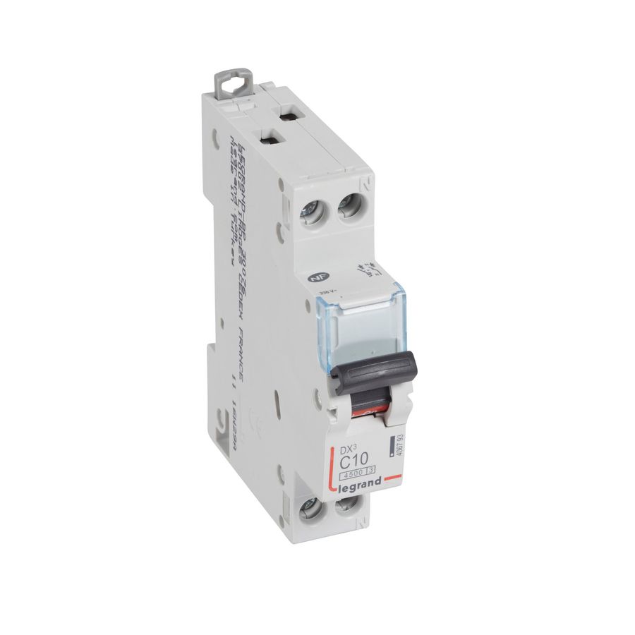Installatieautomaat MCB DX³ 1-polig + Nul C-karakteristiek 10A 4500A