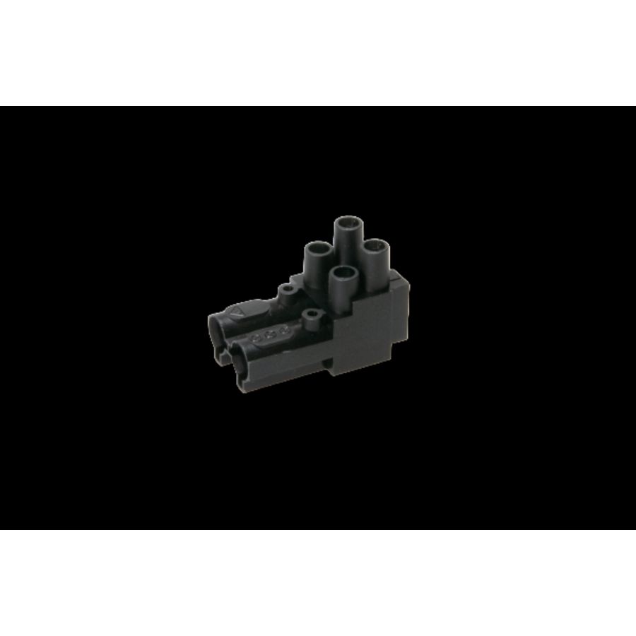 Steker 2-polig female zwart (AC166-A BUD/ 2 zw) VVE=250