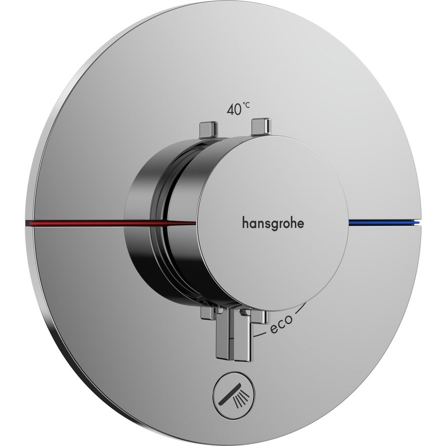 Comfort S thermostaat afbouwdeel tbv inbouw voor 1 functie en extra uitgang chroom