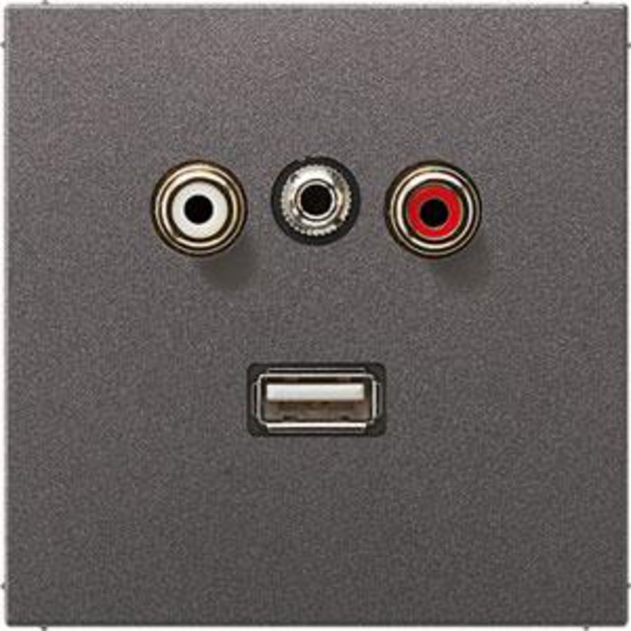 Afdekking antraciet voor Audio/Jack/USB LS