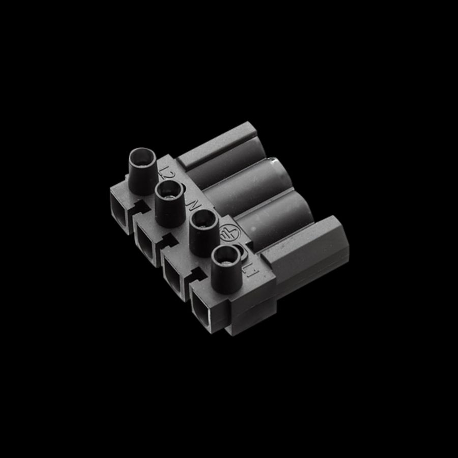 Steker 4-polig male zwart (AC166 GST/4 zw) VVE=10