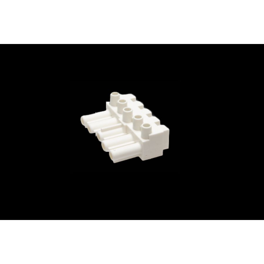 Steker 5-polig male wit (AC166-A ST/ 5 w) VVE=100