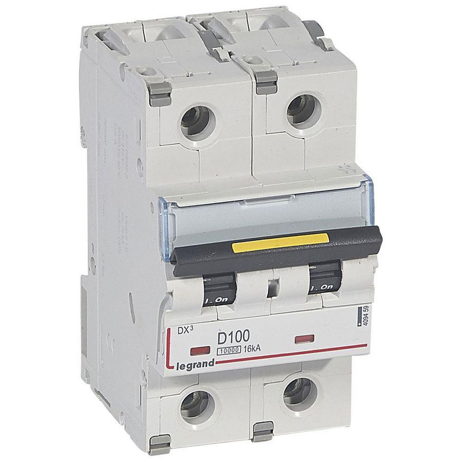 Installatieautomaat 2-polig D-karakteristiek 100A 10000A/16kA DX³ DIN