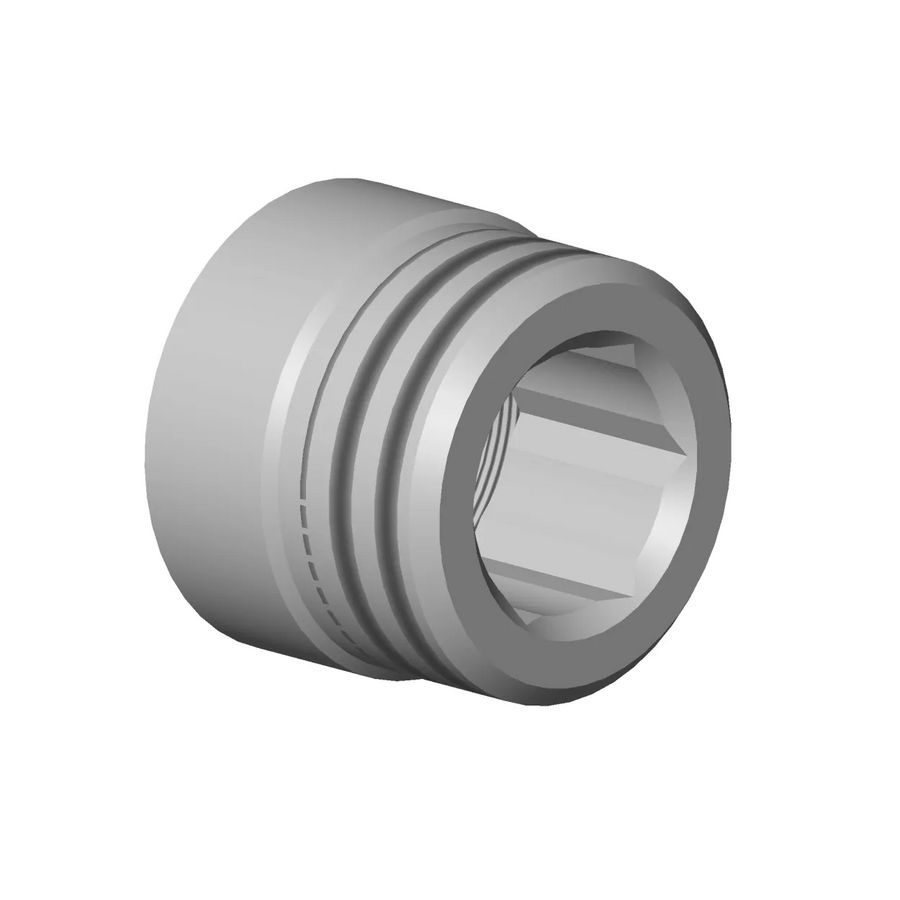 Aansluiting Adapter v. wandaa. 22x17mm Champagne gebors.