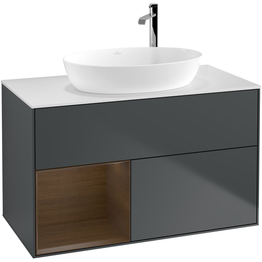 Wastafelonderkast Finion 1000x603x501mm Mid.Blue Matt Lacquer F891GNHG