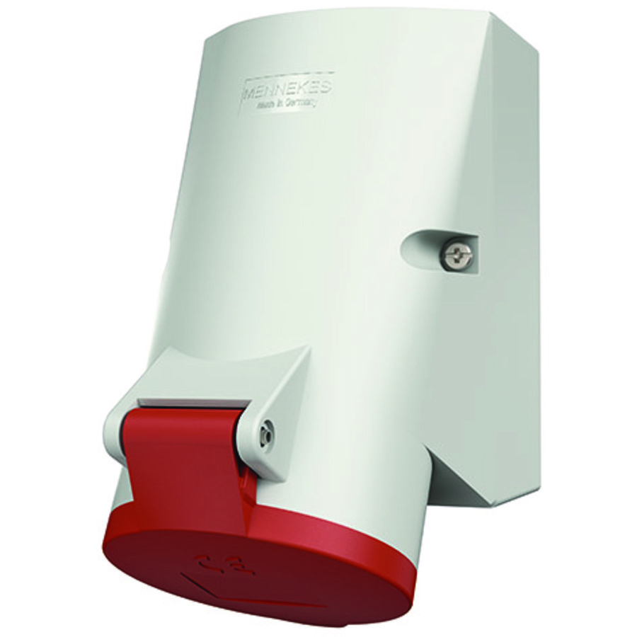 Wandcontactdoos 16A 4-polig  6H 400V IP44 HW/VN