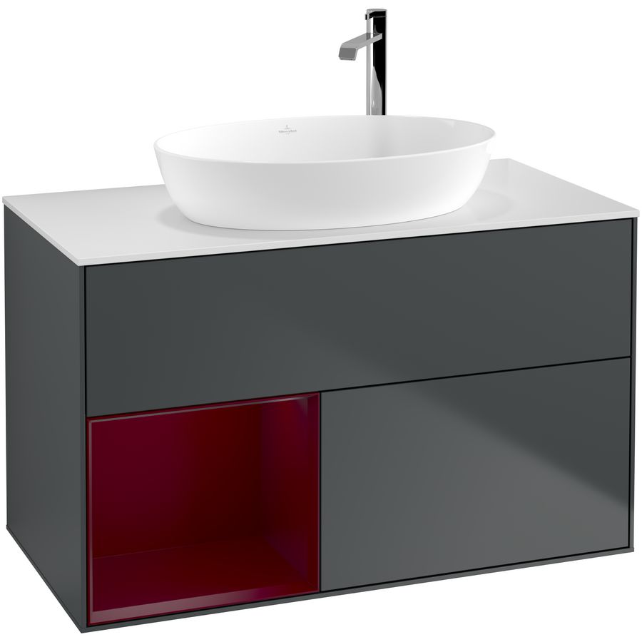 Wastafelonderkast Finion 1000x603x501mm Mid.Blue Matt Lacquer F891HBHG