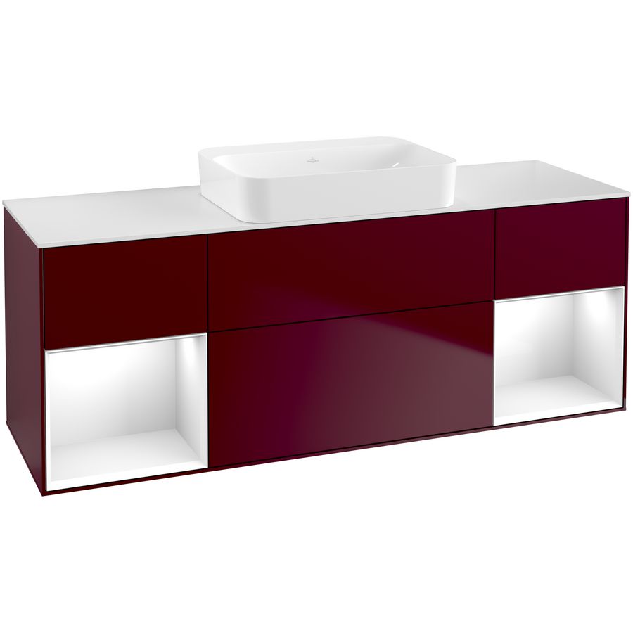 Wastafelonderkast Finion 1600x603x501mm Peony Matt Lacquer G741GFHB