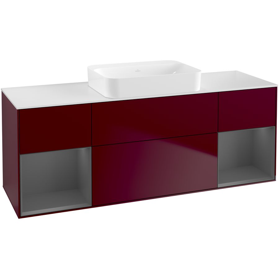Wastafelonderkast Finion 1600x603x501mm Peony Matt Lacquer G741GKHB