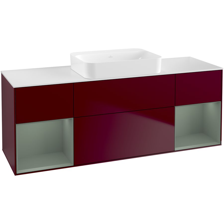 Wastafelonderkast Finion 1600x603x501mm Peony Matt Lacquer G741GMHB