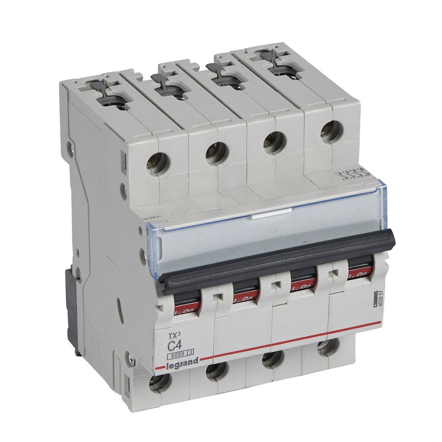 Installatieautomaat MCB TX3 4-polig C-karakteristiek 4A 6000A