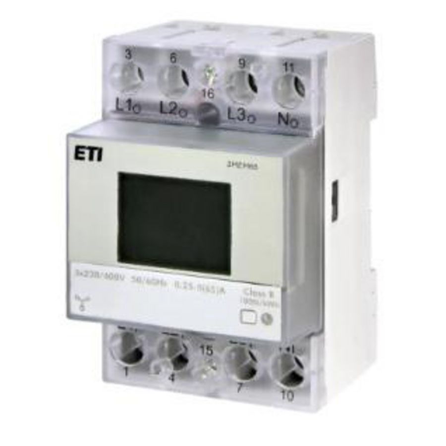 3-fase kWh-meter 65A RS485 RTU MID 3 mod