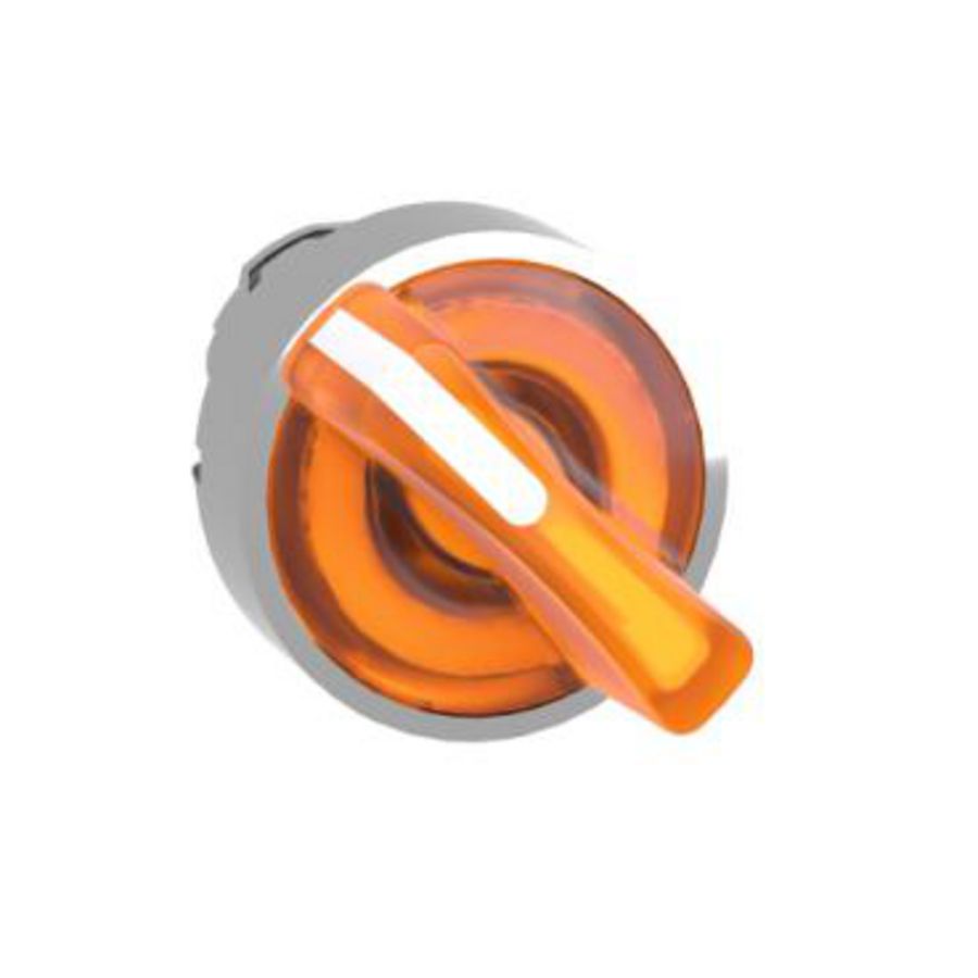 Kop voor verlichte keuzeschakelaar 2 standen Ø22mm Geel