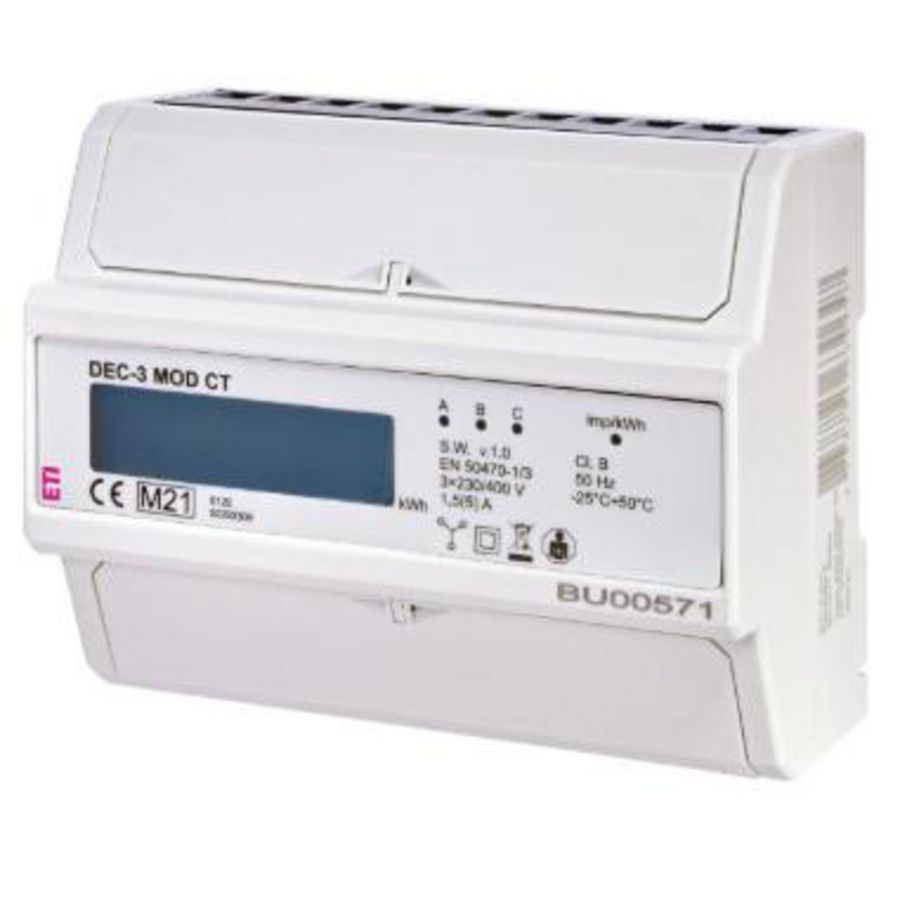 3-fase kWh-meter 3mod RS-485 RTU 12000imp/kWh