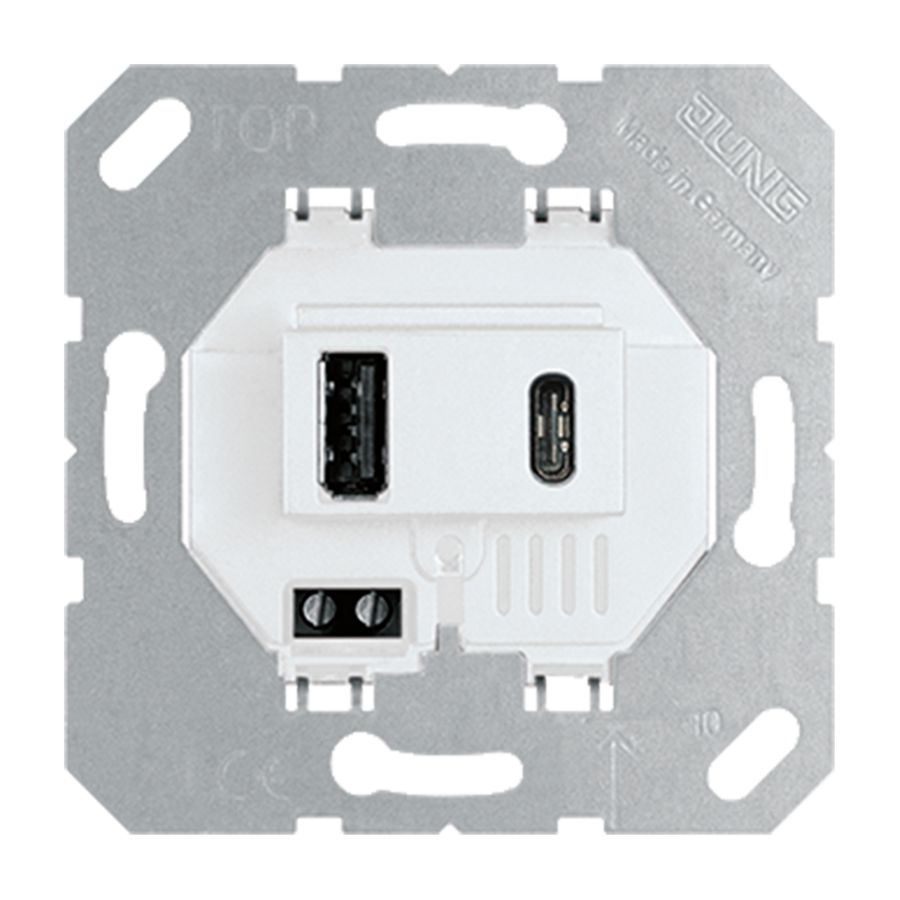 USB 1xA en 1xC laadcontactds. alpine wit