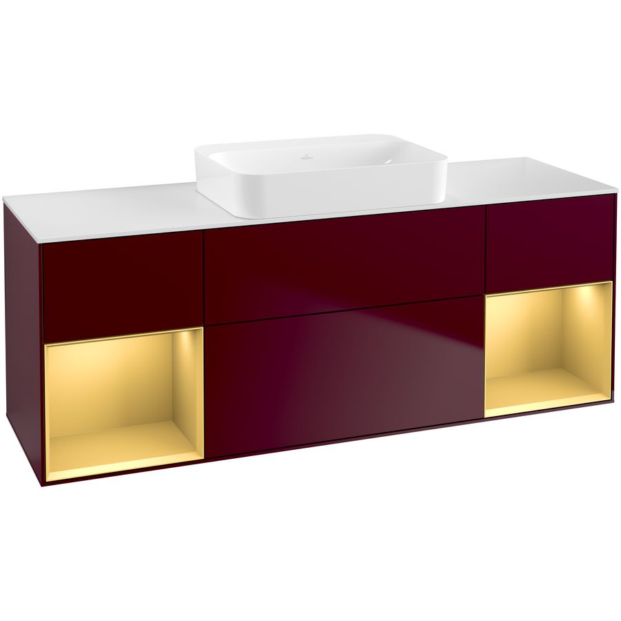 Wastafelonderkast Finion 1600x603x501mm Peony Matt Lacquer G741HFHB