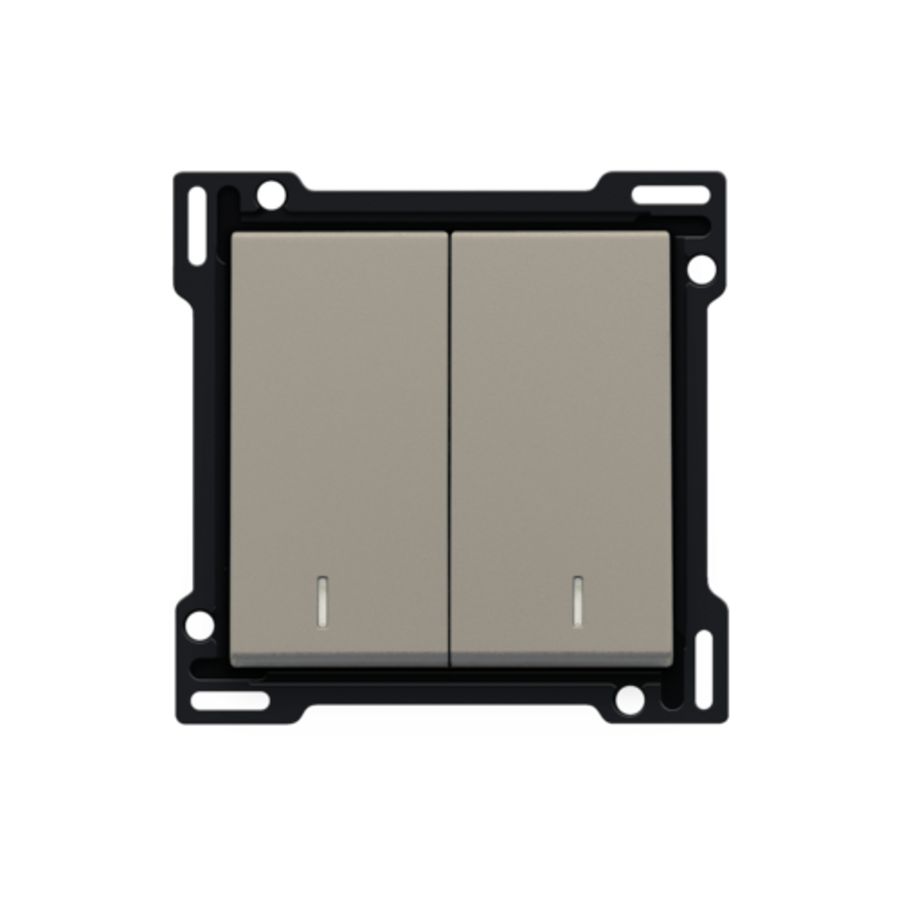 Afwerkingsset dubbele lens serieschakelaar bronze c.