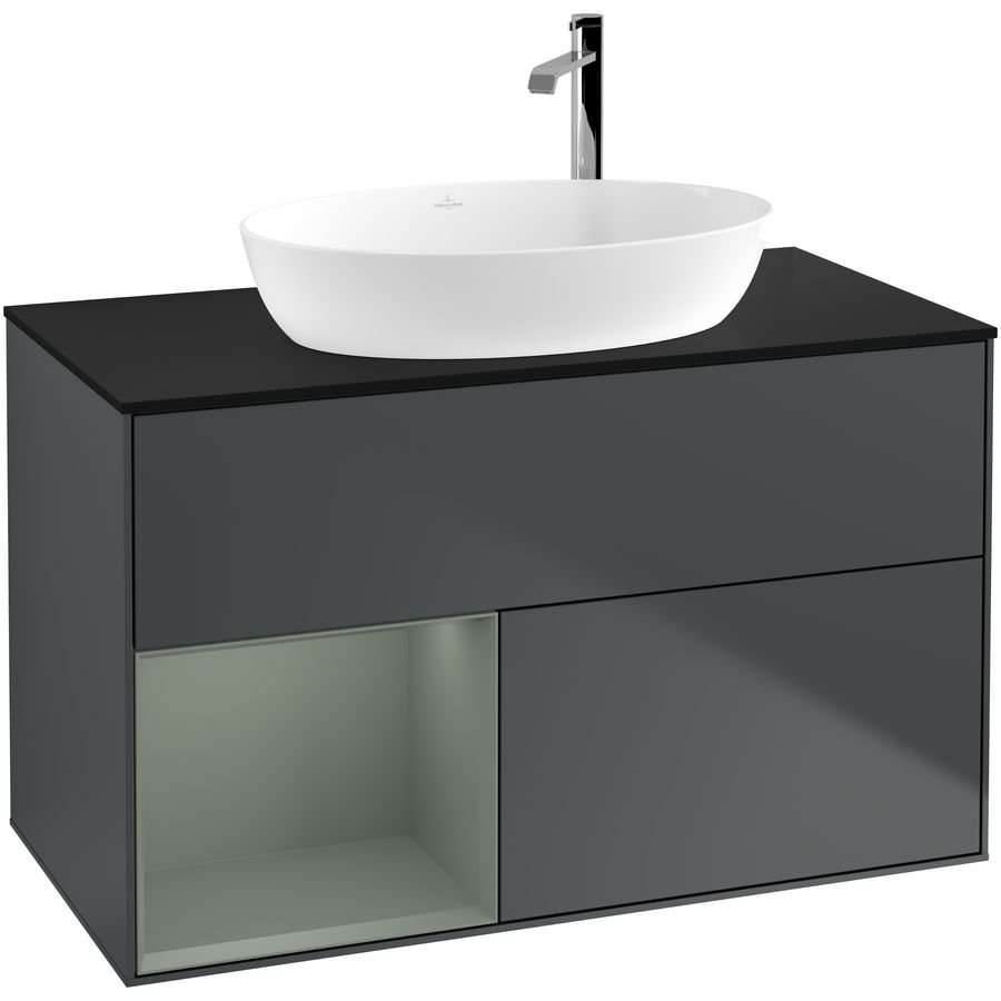 Wastafelonderkast Finion 1000x603x501mm Mid.Blue Matt Lacquer F892GMHG