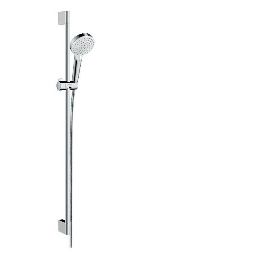 Glijstangset TICA 90cm met handdouche 2 straalsoorten wit/chroom