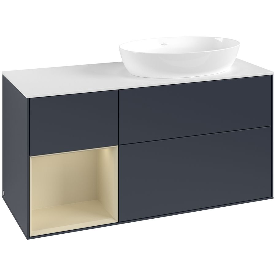 Wastafelonderkast Finion 1200x603x501mm Mid.Blue Matt Lacquer GA41HJHG