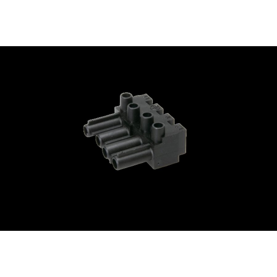 Steker 4-polig male zwart (AC166-A ST/ 4 zw) VVE=150